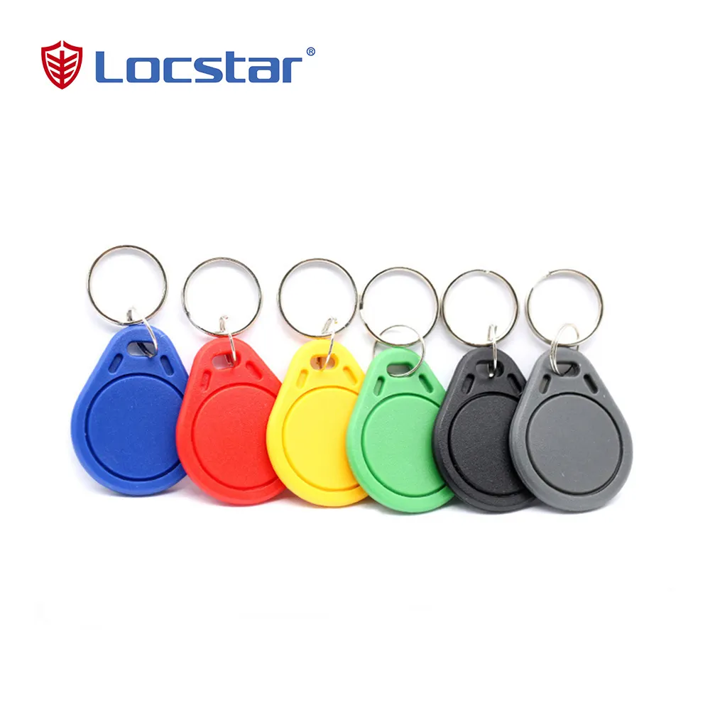 Locstar – porte-clés RFID personnalisé, petit quantité minimale de commande, 13.56MHz F08, jeton, porte-clés en plastique pour système de contrôle d'accès