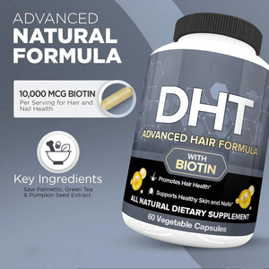 OEM Label pribadi suplemen rambut rontok dewasa DHT pemblokir kapsul Vegan Biotin 60 Kapsul/botol - Product Image 6