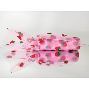 Rotolo di tessuto di Tulle in organza morbida in poliestere con stampa digitale arcobaleno colorato