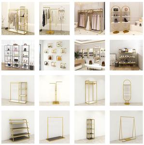 Boutique Store Design <strong>Nested</strong> <strong>End</strong> <strong>Table</strong> Set Clothes Rack Shop Fitting Gold Garment Rack Display <strong>Table</strong> - Product Image 6