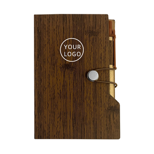 Bloc de notas de madera de color retro portátil con impresión de logotipo personalizado con función autoadhesiva para oficina y toma de notas grandes regalos - Product Image 1