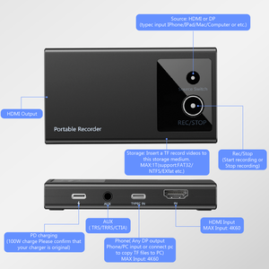 Urm2 Video Recorder 1080p60 ghi âm hỗ trợ Android điện thoại dp đầu ra hoặc iphone15 trên máy tính xách tay máy ảnh Trò chơi giao diện điều khiển - Product Image 5