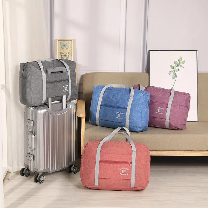 Korean Large Capacity Portable Folding Waterproof Cation Traveling Bag For Clothing Storage