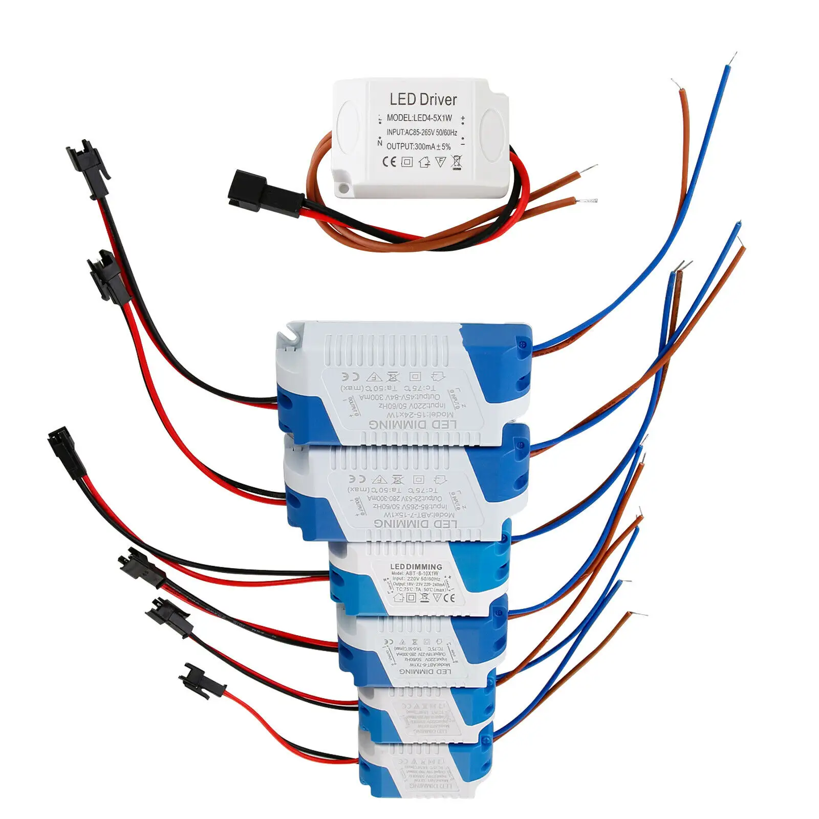 Regulable LED fuente de alimentación 1W-24W 300mA controlador de adaptador de transformador de LED Panel de luz Downlight lámparas 110V 220V