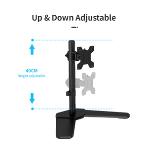 13-27 Inch Desk Mount PC <strong>Computer</strong> Screen Holder Height Adjustable Monitor Stand Riser Articulating Single Monitor Arm Stand - Product Image 1