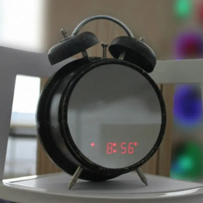LED novità orologio da tavolo con Display a doppia campana bordeaux/nero
