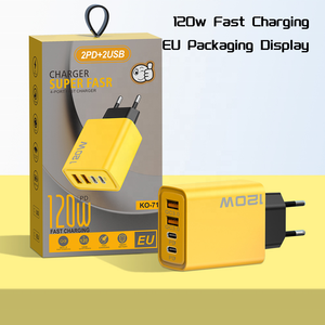Sarı şarj 120w usb-c 4 port hızlı usb duvar şarj tipi c taşınabilir modülü pd hızlı usb c gan şarj 100w - Product Image 5