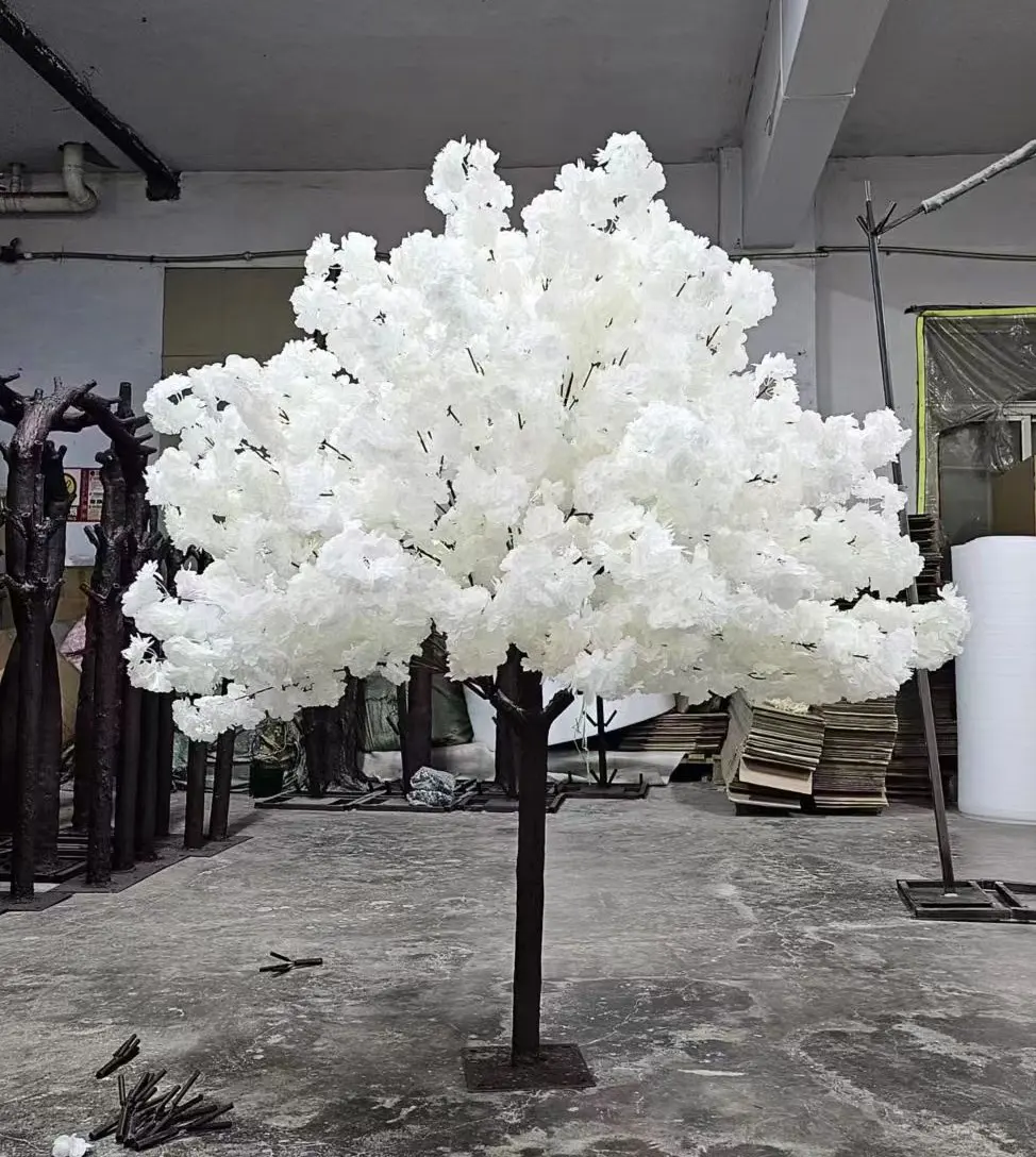 O-T020 all'ingrosso albero di ciliegio bianco per la decorazione della festa di nozze di alta qualità alberi di seta Sakura albero di ciliegio artificiale