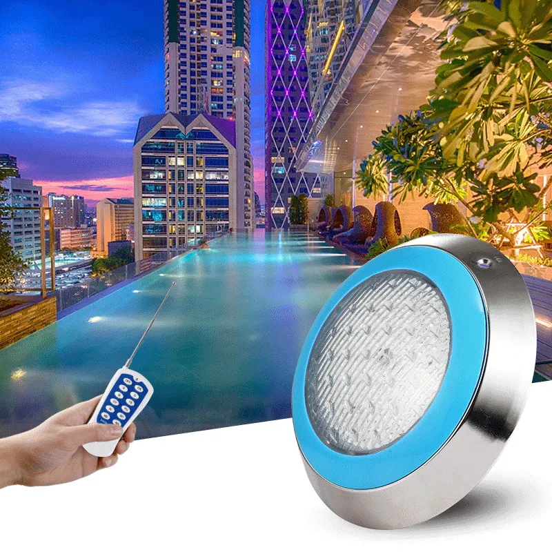 ไฟ LED Ip68กันน้ำได้มีรีโมทคอนโทรล Wi-Fi RGB ไฟสระว่ายน้ำใต้น้ำ
