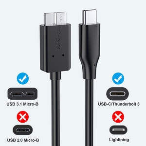 Cavo dati del disco rigido 3.1 da tipo c a Micro Usb - Product Image 3