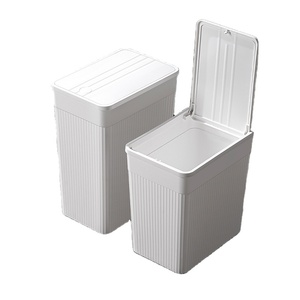Cubo de basura rectangular delgado de plástico, contenedor de basura estrecho, papelera para baño, cocina, oficina - Product Image 1