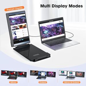 Extensor portátil para computadora portátil Triple 14 \ "FHD 1080P IPS Pantallas Diferentes sistemas Tipo C Triple Monitor System S2 Pantalla Altavoz - Product Image 6
