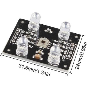 TCS230モジュールCapteur De Couleur TCS3200 RGBライトカラー認識センサー検出器モジュール4 LED付きMCU対応 - Product Image 2