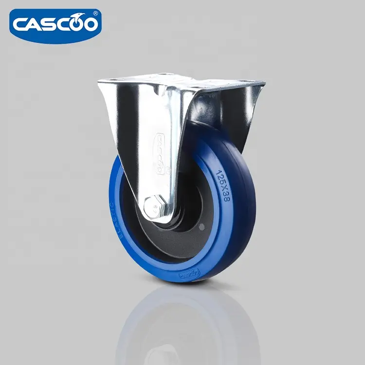 Cascoo 125Mm Vaste Castor Elastische Rubber Castor Industriële Castor En Wiel