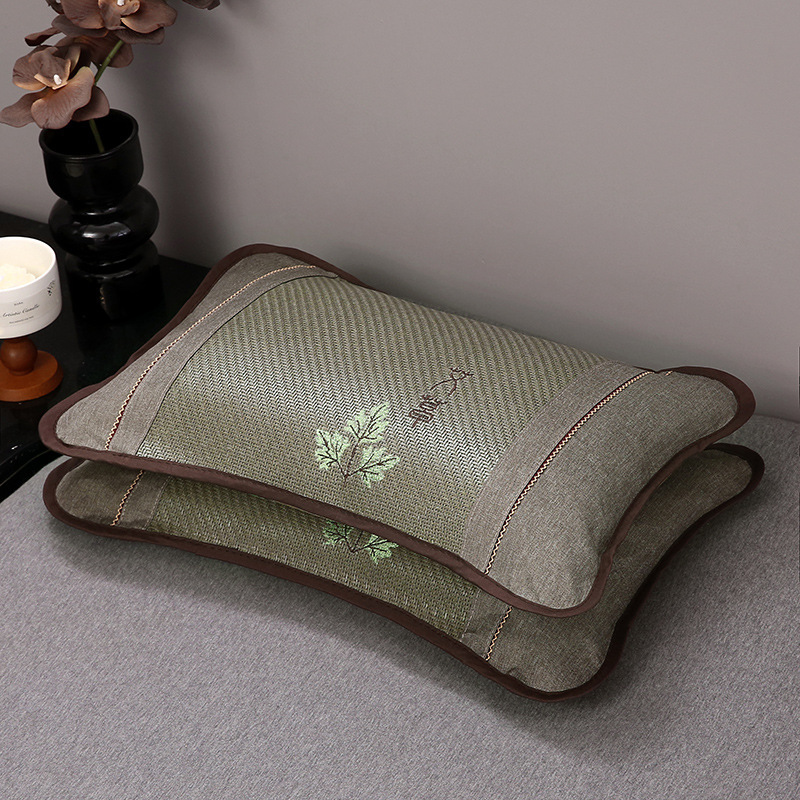 Almohada de caña helada con aroma a té de artemisa - Verde oscuro