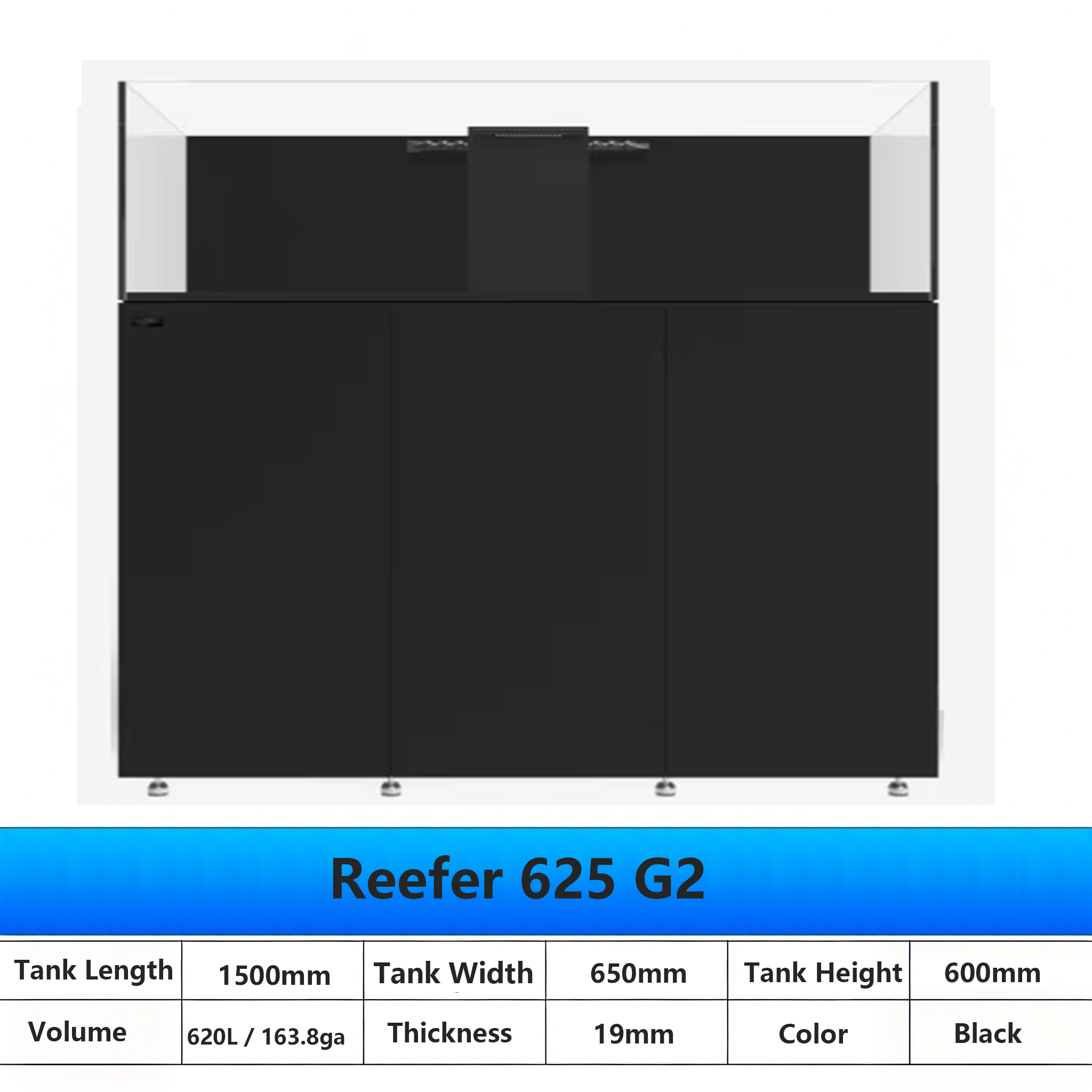 Reefer 625G2-1500x650x1500mm Nero