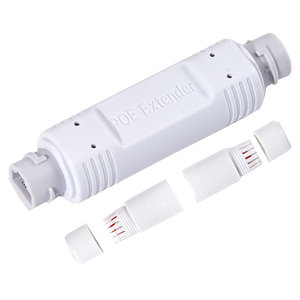 Extensor POE de 100Mbps impermeable para exteriores, repetidor, 1 entrada, 1 salida, dispositivos de puente de red de 48V, rango de 200 metros, cámara AP de plástico
