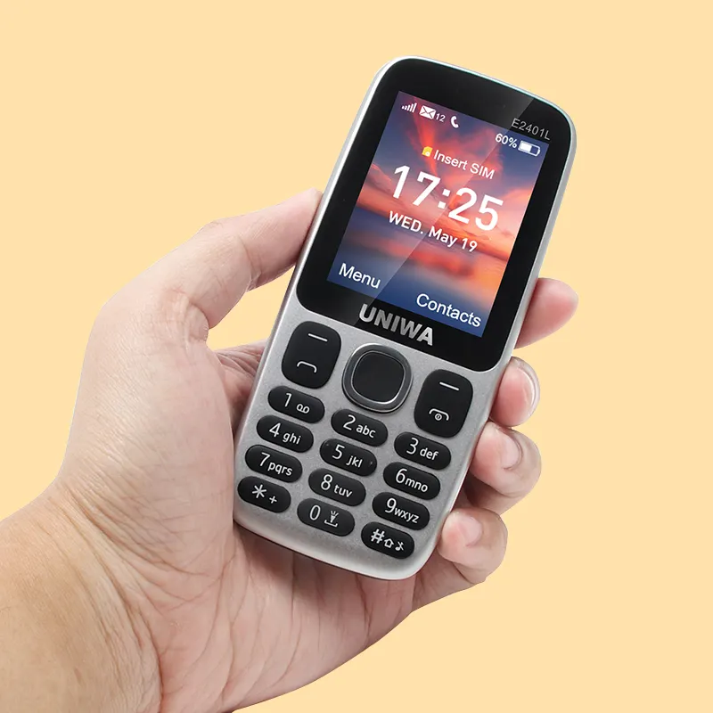 UNIWA โทรศัพท์มือถือ4G สไตล์เกาหลี,หน้าจอ E2401L 2.4นิ้วใส่ได้สองซิม