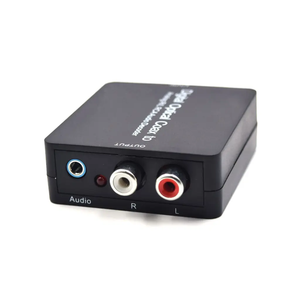 Adaptador de audio coaxial óptico PCM entrada convertida estéreo L/R convertidor de audio digital a analógico