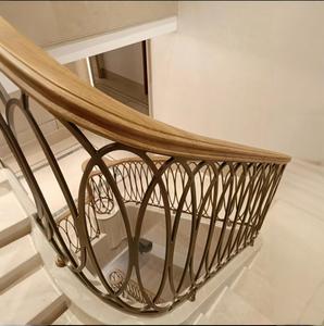 高端定制金属室内楼梯栏杆Inox栏杆和室内楼梯扶手玻璃栏杆室内 - Product Image 5