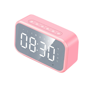 Espelho Multifunction BT 5.0 Altifalante sem fio do orador do despertador com exposição da semana e da temperatura