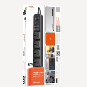 MOXOM工厂2500瓦电源板12端口Pd qc C型usb-a插头扩展多2m插座儿童家庭办公室安全