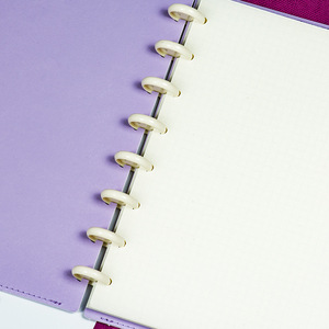 Cuaderno de papel reemplazable personal de estudiante de cubierta dura de celosía de hojas sueltas de encuadernación de disco personalizado con página de índice