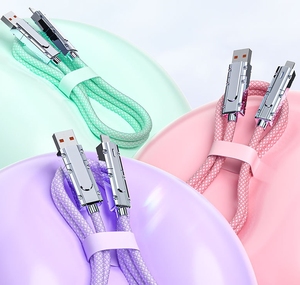 ใหม่4 in 1 120W สาย USB C แบบถักสายชาร์จเร็วสายดาต้าสำหรับ iPhone 15 14 13 12 Samsung Xiaomi redmi Huawei - Product Image 6