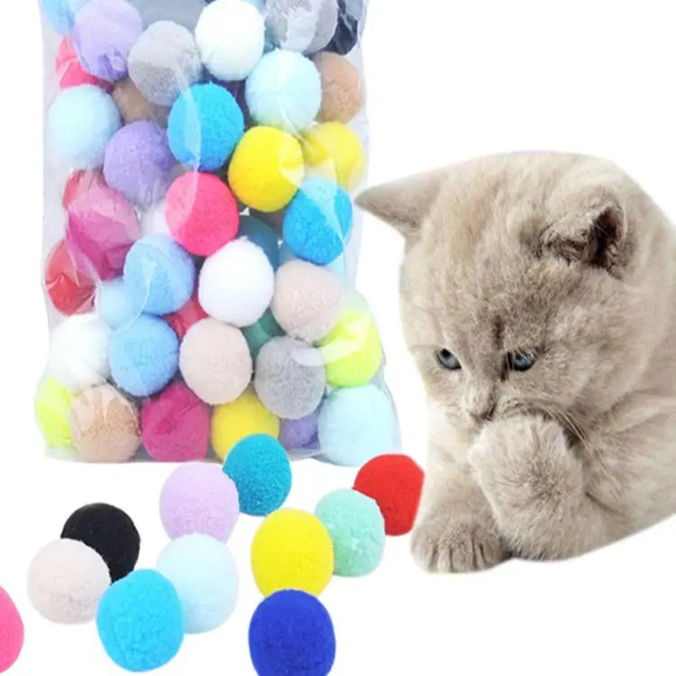 Colorful Hairball For Diy Decorations Fluffy Pompoms Ball School Craft Project Decoration Cat Hairball Toys