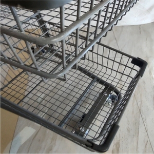 Chariot de supermarché en métal chromé de style européen, vente en gros - Product Image 5
