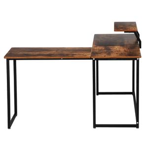 Ordenador portátil de madera y metal, escritorio de juegos negro para uso doméstico, estación de trabajo, con estantería