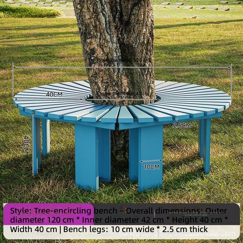 tabouret arbre en bois finlandais-simple demi-cercle-marti bleu