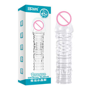 2025 China Günstige New Enlarger Penis Silicon Wieder verwendbares Drachen kondom mit gepunkteten Rippen - Product Image 4