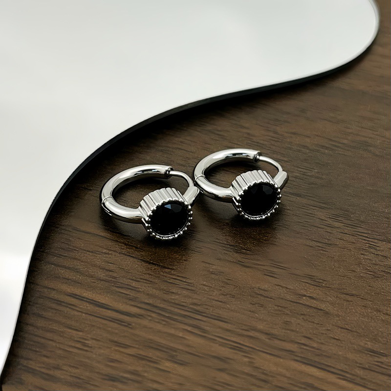 E071-Boucle d'oreille 2 cerceaux en argent (1 pièce)