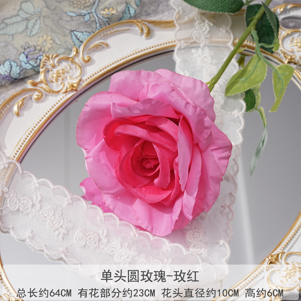 K-Rose ronde à une tête-rose en rose rouge