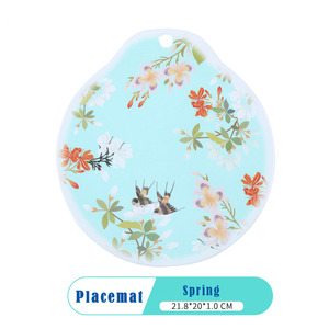 Modern 3D Logo Home Decor <strong>Round</strong> Dining <strong>Table</strong> <strong>Mat</strong> New <strong>Beautiful</strong> Flower Design Heated Plastic Cup and Plate <strong>Mat</strong> for Restaurant - Product Image 5