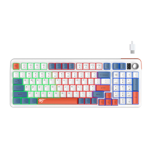 Havit KB895L 99 teclas Arco Iris multifunción retroiluminado PC ordenador teclado RGB con cable mecánico retroiluminado Teclado mecánico para juegos - Product Image 1