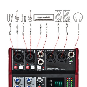 Clavax 002 Professional 4 Channel Vocal Effects Mixer Digital Audio <strong>Music</strong> Mixer <strong>Dj</strong> Console for Small <strong>Party</strong> Recording Concert