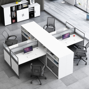 Mesa de Trabajo modular de lujo para oficina, juegos en forma de l, 3 y 4