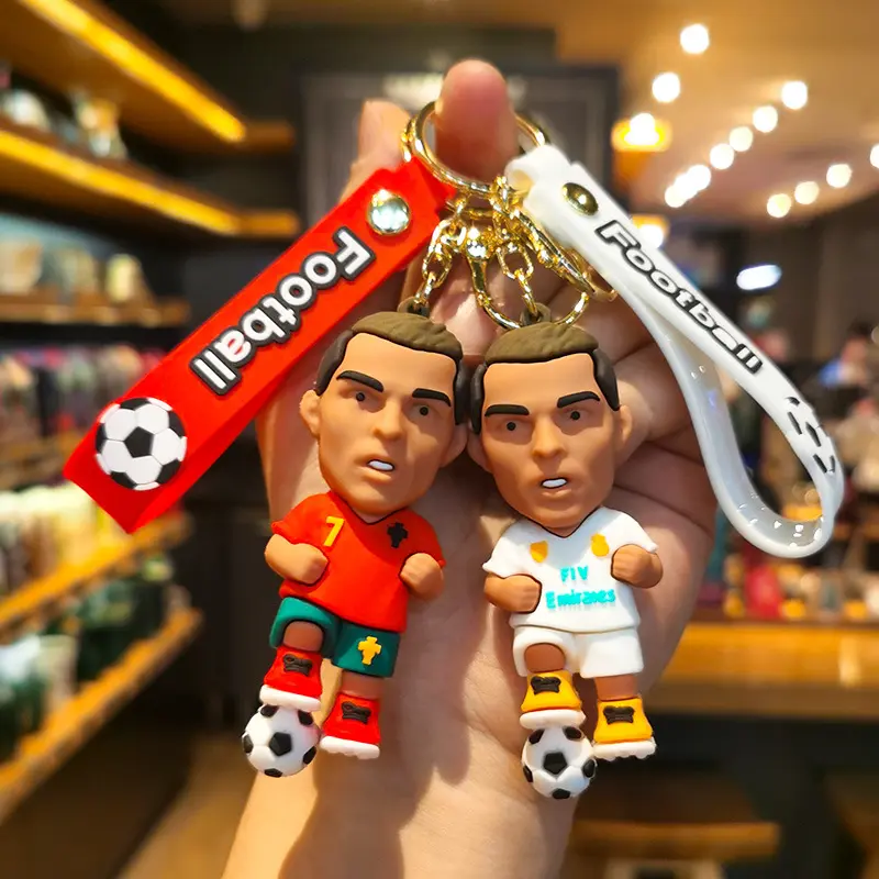 Football portugais Real Madrid Juve Manchester City Cro porte-clés pvc voiture porte-clés Messi modèle pendentif