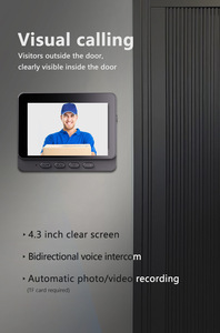 Anillo de seguridad inteligente para el hogar, timbre inalámbrico para exteriores, visión nocturna, pantalla de 4,3 pulgadas, intercomunicador de Voz bidireccional - Product Image 5