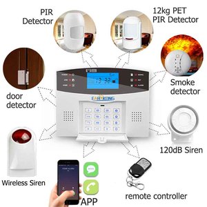 Intercomunicador con pantalla y teclado para el hogar, sistema de alarma de seguridad antirrobo inalámbrico GSM, 433MHz, M2B - Product Image 5