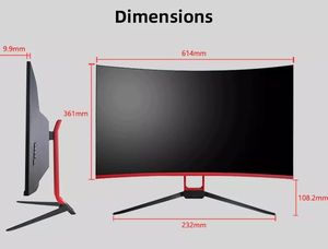 Hope-star湾曲27インチ1ms 1080p 165hz LEDコンピューターモニタースピーカー付きDPインターフェイスデスクトップゲーム用 - Product Image 6