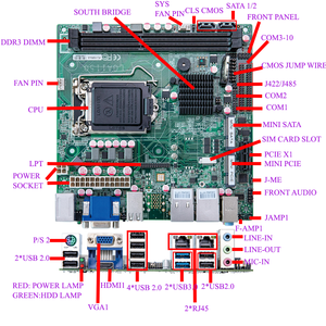 卸売Intel Haswell I3/I5/I7 LGA1150 H81 DDR3 10 COM 10 USB標準MINI-ITX埋め込みファンレス産業用マザーボードi3 - Product Image 6