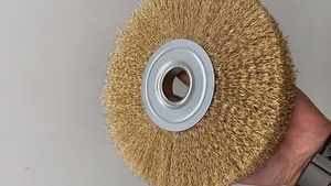 YLHigh Quality Industrial <strong>Brass</strong>-coated Steel <strong>Wire</strong> Circular <strong>Wheel</strong> <strong>Polishing</strong> <strong>Brush</strong>