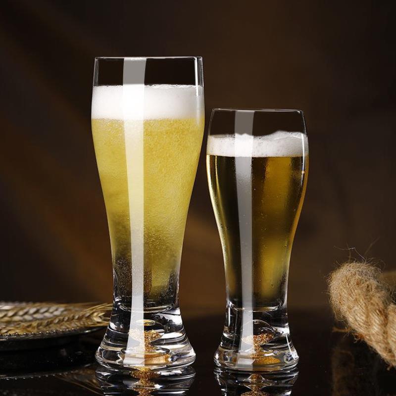 Creative personality bar beer mug hand-blown gold foil bottom beer glass home crystal wine glass mug