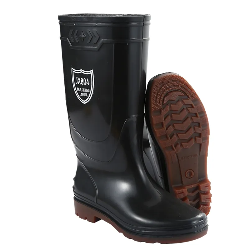 Bottes de pluie en pvc personnalisées en caoutchouc imperméable pour hommes à bas prix sortie d'usine