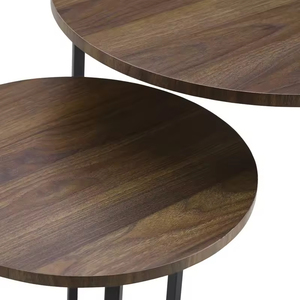 Juego de mesa de centro anidada negra de 2 mesas laterales con marco de metal para sala de estar dormitorio para apartamento mesa auxiliar de lugar pequeño - Product Image 6
