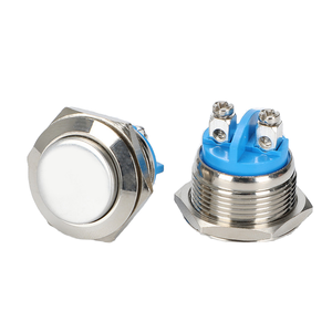 19MM Metal Pushbutton <strong>Switch</strong> High Head Flat Head Screw Pin Self-reset a Normal Open Point Start <strong>Button</strong> 19C-10 - Product Image 1