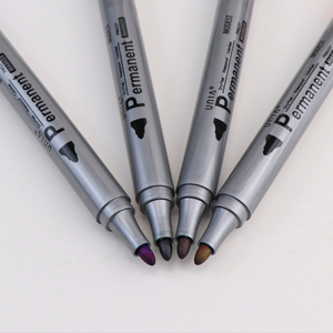 Custom Logo Stable Ink Bullet <strong>Chisel</strong> <strong>Tip</strong> Non Toxic Permanent <strong>Marker</strong> Pen Set Office Use Paper Glass Durable Plastic CD Marking